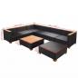 Preview: 8-tlg. Garten-Lounge-Set mit Auflagen Poly Rattan Schwarz