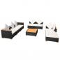 Preview: 8-tlg. Garten-Lounge-Set mit Auflagen Poly Rattan Schwarz