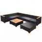 Preview: 8-tlg. Garten-Lounge-Set mit Auflagen Poly Rattan Schwarz