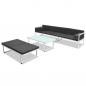 Preview: 4-tlg. Garten-Lounge-Set mit Auflagen Aluminium Schwarz