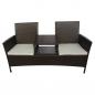 Preview: Gartensofa 2-Sitzer mit Teetisch Poly Rattan Braun