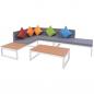 Preview: ARDEBO.de - 4-tlg. Garten-Lounge-Set mit Auflagen Aluminium und WPC