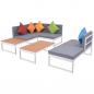 Preview: 4-tlg. Garten-Lounge-Set mit Auflagen Aluminium und WPC