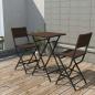 Preview: ARDEBO.de - 3-tlg. Bistro-Set Klappbar Stahl Poly Rattan Braun