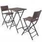 Preview: 3-tlg. Bistro-Set Klappbar Stahl Poly Rattan Braun