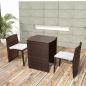 Preview: ARDEBO.de - 3-tlg. Bistro-Set mit Auflagen Poly Rattan Braun