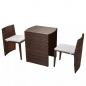 Preview: 3-tlg. Bistro-Set mit Auflagen Poly Rattan Braun