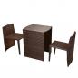 Preview: 3-tlg. Bistro-Set mit Auflagen Poly Rattan Braun