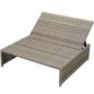 Preview: 5-tlg. Garten-Lounge-Set mit Auflagen Poly Rattan Grau