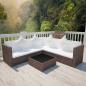 Preview: ARDEBO.de - 4-tlg. Garten-Lounge-Set mit Kissen Poly-Rattan Braun