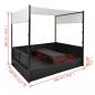 Preview: Gartenbett mit Baldachin Schwarz 190×130 cm Poly Rattan