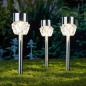 Preview: ARDEBO.de - HI Solar LED Garten-Wegeleuchten 3 Stk. Kristall