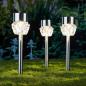 Preview: HI Solar LED Garten-Wegeleuchten 3 Stk. Kristall