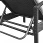 Preview: Sonnenliege mit Auflage Poly Rattan Schwarz