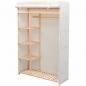 Preview: ARDEBO.de - Schrank Stoff und Kiefernholz 110 x 40 x 170 cm