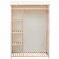 Preview: Schrank Stoff und Kiefernholz 110 x 40 x 170 cm