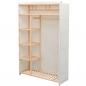 Preview: Schrank Stoff und Kiefernholz 110 x 40 x 170 cm