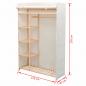 Preview: Schrank Stoff und Kiefernholz 110 x 40 x 170 cm