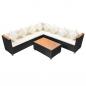 Preview: 5-tlg. Garten-Lounge-Set mit Auflagen Poly Rattan Schwarz