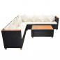 Preview: 5-tlg. Garten-Lounge-Set mit Auflagen Poly Rattan Schwarz