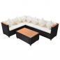 Preview: 4-tlg. Garten-Lounge-Set mit Auflagen Poly Rattan Schwarz