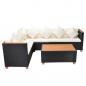 Preview: 4-tlg. Garten-Lounge-Set mit Auflagen Poly Rattan Schwarz