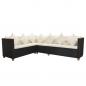 Preview: 4-tlg. Garten-Lounge-Set mit Auflagen Poly Rattan Schwarz