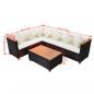 Preview: 4-tlg. Garten-Lounge-Set mit Auflagen Poly Rattan Schwarz