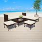 Preview: ARDEBO.de - 6-tlg. Garten-Lounge-Set mit Auflagen Poly Rattan Braun