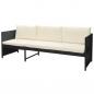 Preview: 6-tlg. Garten-Lounge-Set mit Auflagen Poly Rattan Schwarz