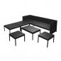 Preview: 6-tlg. Garten-Lounge-Set mit Auflagen Poly Rattan Schwarz