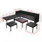 Preview: 6-tlg. Garten-Lounge-Set mit Auflagen Poly Rattan Schwarz