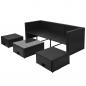 Preview: 4-tlg. Garten-Lounge-Set mit Auflagen Poly Rattan Schwarz