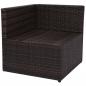 Preview: 5-tlg. Garten-Lounge-Set mit Auflagen Poly Rattan Braun