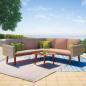 Preview: ARDEBO.de - 4-tlg. Garten-Lounge-Set mit Auflagen Poly Rattan Grau