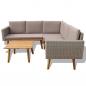 Preview: 4-tlg. Garten-Lounge-Set mit Auflagen Poly Rattan Grau