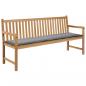 Preview: ARDEBO.de - Gartenbank-Auflage Grau 180x50x3 cm Oxford-Gewebe