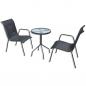 Preview: ARDEBO.de - 3-tlg. Bistro-Set Stahl Schwarz