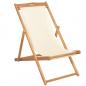 Preview: Liegestuhl Teak 56x105x96 cm Creme