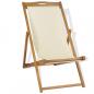 Preview: Liegestuhl Teak 56x105x96 cm Creme