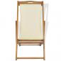 Preview: Liegestuhl Teak 56x105x96 cm Creme