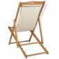 Preview: Liegestuhl Teak 56x105x96 cm Creme