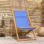 Preview: ARDEBO.de - Liegestuhl Teak 56x105x96 cm Blau