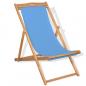 Preview: Liegestuhl Teak 56x105x96 cm Blau