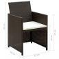 Preview: 4-tlg. Garten-Lounge-Set mit Auflagen Poly Rattan Braun