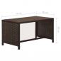 Preview: 4-tlg. Garten-Lounge-Set mit Auflagen Poly Rattan Braun