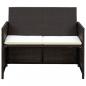 Preview: 2-Sitzer-Gartensofa mit Polstern Braun Poly Rattan