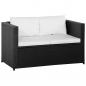 Preview: 3-tlg. Garten-Lounge-Set mit Auflagen Poly Rattan Schwarz