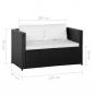 Preview: 3-tlg. Garten-Lounge-Set mit Auflagen Poly Rattan Schwarz