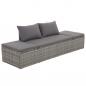 Preview: ARDEBO.de - Gartenbett Grau 195×60 cm Poly Rattan